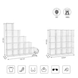 SONGMICS Armoire de Rangement, Étagère, Panneaux en Treillis, 4 Niveaux, 4 Rangs, Grande capacité, Maillet en Caoutchouc Offert, Dimensions 123 x 31 x 123 cm (L x l x H), Blanc LPI44W