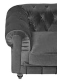 Mobilier Deco Canapé Chesterfield 3 Places Gris en Velours
