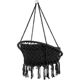 TecTake 800708 Fauteuil Suspendu Relax Design de Jardin en Coton, 1 Place, Intérieur et extérieur, Coussins Confortables Inclus - Couleur au Choix - (Noir | no. 403203)