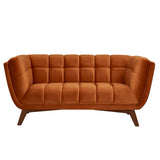 Rendez vous déco Canapé Mona 2 Places en Velours Orange Curcuma