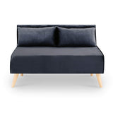 DecoInParis Banquette Convertible 2 Places en Velours Tonka (Gris)