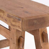 DESIGN DELIGHTS Tabouret en bois rustique vintage 40" | Bois dur recyclé, 43 x 45 x 27 cm (H x l x P) | Tabouret en bois massif, tabouret | Couleur : 08 miel ciré