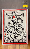 Giallobus - Cadre - Impression sur Toile Canvas - Keith Haring - Untitled - Pop Art - 100 x 140 CM