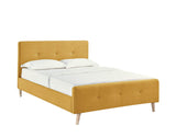 Mobilier Deco Lit scandinave en Tissu Jaune avec sommier140 x 190 cm ZIKO