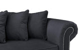 BHDesign Marie - Meridienne Moderne Antique - Velours - Coloris Noir