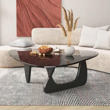 LOGAUT Table Basse en Verre Triangulaire, Table Basse Moderne, Table Basse Moderne du Milieu du Siècle, Petite Table Basse en Verre, pour Salon, Patio