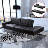 interougehome Canapé-lit Cuir Artificiel Noir