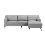 Canapé d'angle en Velours Gris Clair GLOSLI