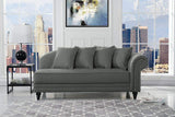 BHDesign Marie - Meridienne Moderne Antique - Velours - Coloris Gris foncé