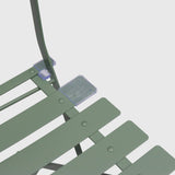Salon de Jardin bistrot Pliable - Emilia carré Vert de Gris - Table 70x70cm avec Deux chaises Pliantes, Acier thermolaqué