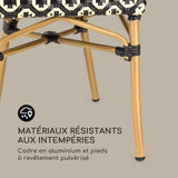 Blumfeldt Montbazin BL - Chaise de Jardin, Nettoyage Facile, Cadre en Aluminium, Résistante aux intempéries, Empilable, Peu encombrante, Assise spacieuse, Lot de 2, Beige
