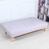 marcKonfort Canape lit Clic Clac 3 Places RIMEN Gris tapissé en tisu 100% Polyester, Pieds en Bois