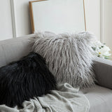 MIULEE Lot de 2 Housse de Coussin de Canapé en Fausse Fourrure Deluxe Décoratif Maison Chambre Lit Super Doux Peluche Mongolie Taie d'oreiller 45X45cm Gris Clair