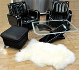 QINGLOU Peau de Mouton synthétique,Cozy Sensation comme véritable Laine Tapis en Fourrure synthétique, Fluffy Soft Longhair Décoratif Coussin de Chaise Canapé Natte (Blanc, 75 x 120 cm)