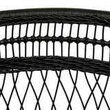 PEGANE Fauteuil en Bois de rotin Coloris Noir - Longueur 65 x Profondeur 72 x Hauteur 82 cm