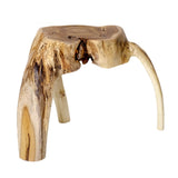 Brillibrum Racine Table en Teck - Table en Un Seul Morceau - Très Massif et Un Absolu Unique - Fleur de Fleurs Tabouret Tabouret Table Basse - Une Idée de Cadeau Bois Bois Massif