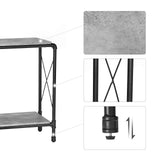 VASAGLE Table de Console, Table d'entrée, Bout de canapé, Imitation béton, Pieds en Fer, 2 Niveaux, pour Couloir, Entrée, Salon, Gris béton LNT83BG