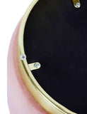 Suhu Pouf Tabouret Velours Coiffeuse Repose Pied Rond de Salon Design Chaise Moderne Siège Vintage Deco Bas en Métal Gold Rose