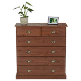 IDIMEX Commode de Chambre Paris avec 6 tiroirs en pin Massif lasuré Brun foncé