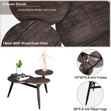 Aingoo Petite Table Basse avec 3 Dessus de Style Industriel Tables Gigognes Tables D'appoint en MDF avec Pieds en Métal, Marron