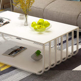 Table basse Cadre en acier industriel vent café Table carrée artificielle Conseil Countertop End Table for Salon Canapé thé Tables basses de salon (Color : White)