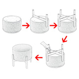 eSituro SOM0113 Tabouret Pouf Rond de Rangement avec Couvercle Amovible,Tabouret Coffre en Tissu et Bois Massif Gris Clair