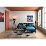 Kare Design Canapé Lullaby 3 Places Velours Bleu pétrole