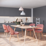 SONGMICS Lot de 2 Chaises de Salle à Manger, Chaise de Loisirs Moderne en Velours, Rose LDC81PK