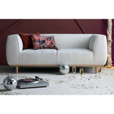 Miliboo Canapé scandinave 2-3 Places en Tissu Effet Laine bouclée écru et Bois Clair Morris
