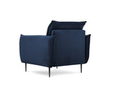 Milo Casa Fauteuil Velours, Mateo, 1 Place, Bleu Roi, 95x95x97