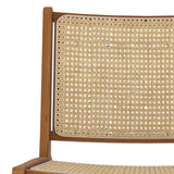 Rendez vous déco - Fauteuil - Kilka - Fauteuil 1 Place en Teck avec Assise et Dossier en Tressage Cannage - L.65 cm x P. 76 cm x H.69,5 cm - 9 kg