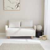 Alice's Home - Canapé Convertible 2 Places scandinave - Panam - Pieds Bois. bouclettes Blanches. Banquette. Dossier inclinable