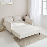 Alice's Home - Canapé Convertible 2 Places scandinave - Panam - Pieds Bois. bouclettes Blanches. Banquette. Dossier inclinable