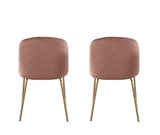 MCC Lot de 2 Chaises de Salle à Manger Velours Design Moderne avec Pieds en métal Or (Rose)