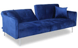 Menzzo Carla Canapé en Velours, Bleu, 191
