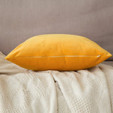 MIULEE Housse de Coussin Décoratif en Velours Taie d'oreiller Deco Chambre Canapé Lot de 2 40x40cm Moutarde