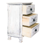 Rebecca Mobili Armoire Commode 3 Tiroirs Bois Blanc Shabby Chambre Entrée (Cod. RE4268)
