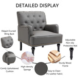 SEPNINE Fauteuil Classique en Cuir synthétique - pour Salon et Chambre - Charge maximale : 150 kg (Gris)