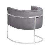 Fauteuil en Velours Gris LARVIK