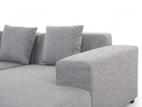 Canapé d'angle - canapé en Tissu Gris Clair - Lungo (G)