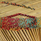 Festnight Table Basse en Bambou avec Détails Chindi Multicolore 60 x 60 x 45 cm
