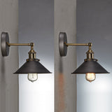 MMGG Applique murale ou plafonnier pliable avec abat-jour vintage industriel en métal noir et bronze