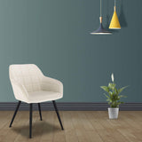 WOLTU 1 pièce Chaise de Salle à Manger Chaise de Cuisine rembourrée en Velours, Pied en métal,Crème Blanc BH93cm-1