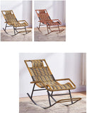 Chaise à Bascule Chaise en rotin à Bascule, Chaise Longue de Jardin Fauteuil for terrasse de Jardin Patio Lawn Deck Chaise de détente inclinable avec Repose-Pieds Lit de Soleil inclinable Max.150kg