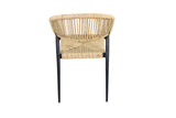 METRO Professional Fauteuil de terrasse Terra, rotin PE/Aluminium, 57 x 64 x 79 cm, résistant aux intempéries, avec accoudoirs, Beige/Noir, Chaise Jardin terrasse Balcon bistrot