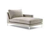 Kooko Home Velours Méridienne Droite, Lyrique, 1 Place, Beige, 160x104x90