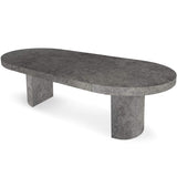 Menzzo Suzie Table Ronde Extensible, Bois, Béton, 260 x 110 x 76 cm