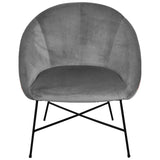Nimara Fauteuil en velours | Fauteuil avec tissu en velours et accoudoirs | Fauteuil de salon avec confort et détente | Fauteuil de qualité en bleu, gris et rose