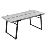 [en.CASA] Table de Manger Table de Salle à Manger Table de Cuisine Table de Bureau ﻿﻿﻿﻿﻿180cm x 80cm x 77cm MDF furniert et Acier revêtu par Poudre Effet béton