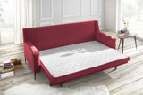Bobochic BERGEN Canapé de 3 places convertible Rouge 222 x 92 x 90 cm